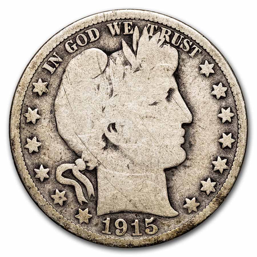 稀少な状態　アメリカ合衆国　バーバー ハーフダラー　1915 D 1915 D Barber Half Dollar Value - APMEX